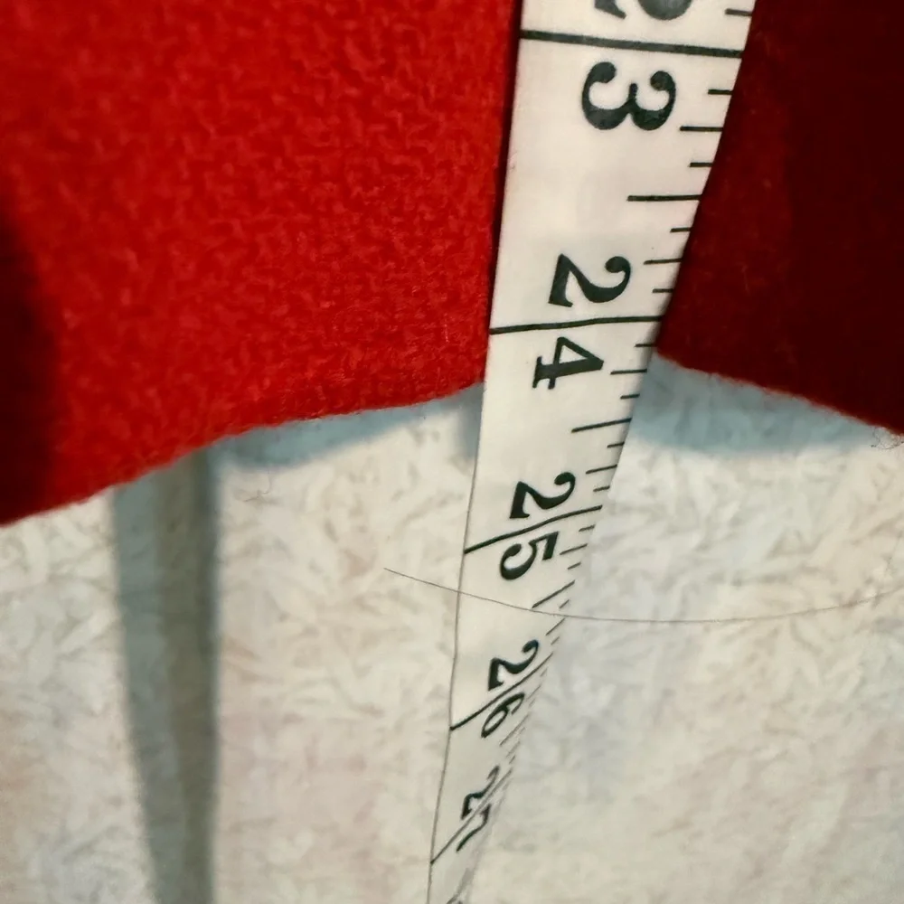 Rothschild Vintage USA Made Red Pea Coat with Navy Trim, Beautiful, Sz 5